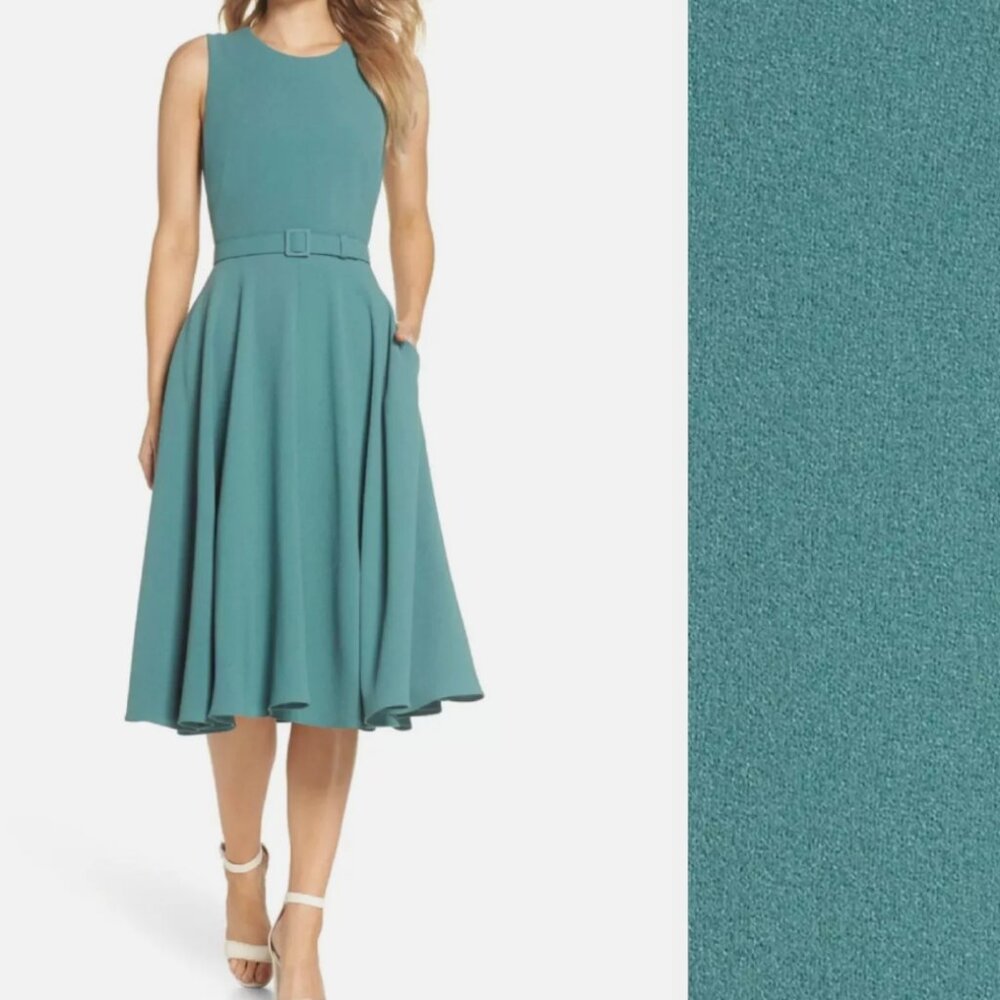 GAL MEETS GLAM Kaye Dress Size 2 Fit N Flare Sleeveless Midi